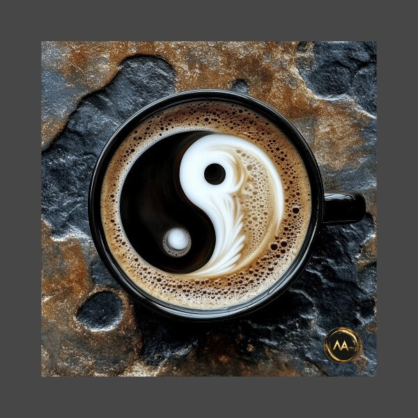 Kaffee Yin und Yang Canvas 20x20 cm