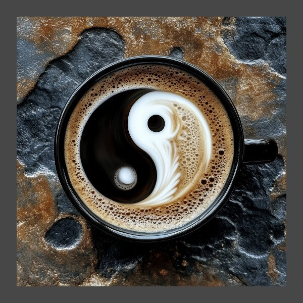 Kaffee Yin und Yang Canvas 20x20 cm