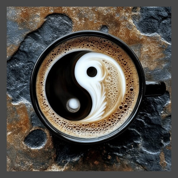 Kaffee Yin und Yang Canvas 20x20 cm